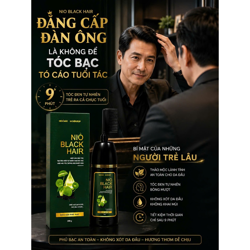 Dầu Gội Phủ Bạc Nio Hair Sản Phẩm Chính Hãng Của Nio