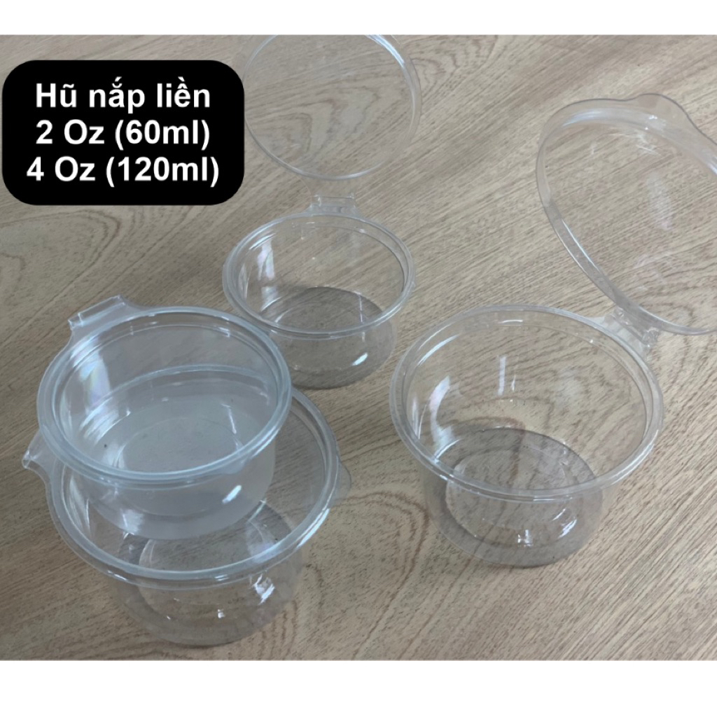 50 Hủ xốt cao cấp nắp liền 2oz - 4oz đựng panna cotta, topping trân châu, sữa chua, nước chấm 50-100