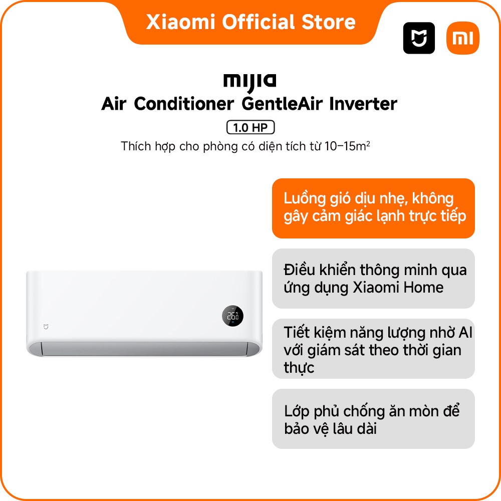[MỚI RA MẮT] Máy lạnh/ Điều hòa Xiaomi Mijia Air Conditioner GentleAir 1.0HP 5-Star Inverter | Điều 