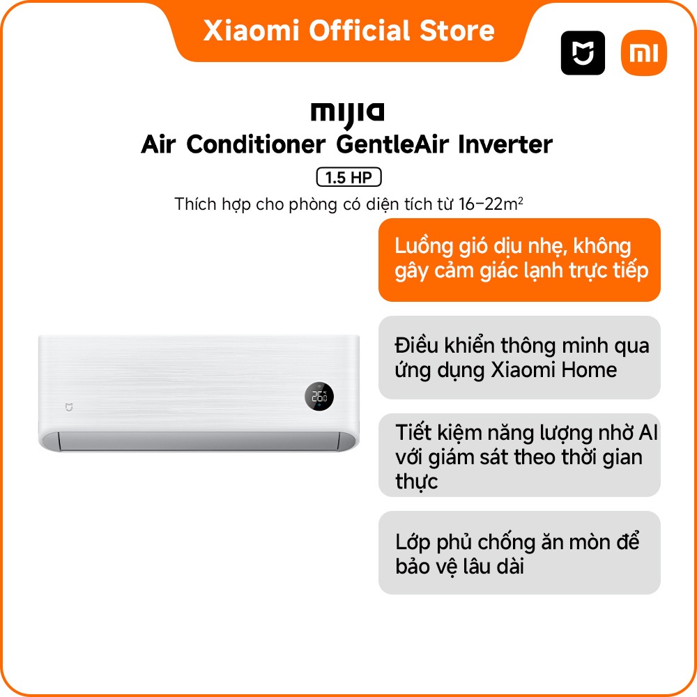 [MỚI RA MẮT] Máy lạnh/ Điều hòa Xiaomi Mijia Air Conditioner GentleAir 1.5HP 5-Star Inverter | Điều 