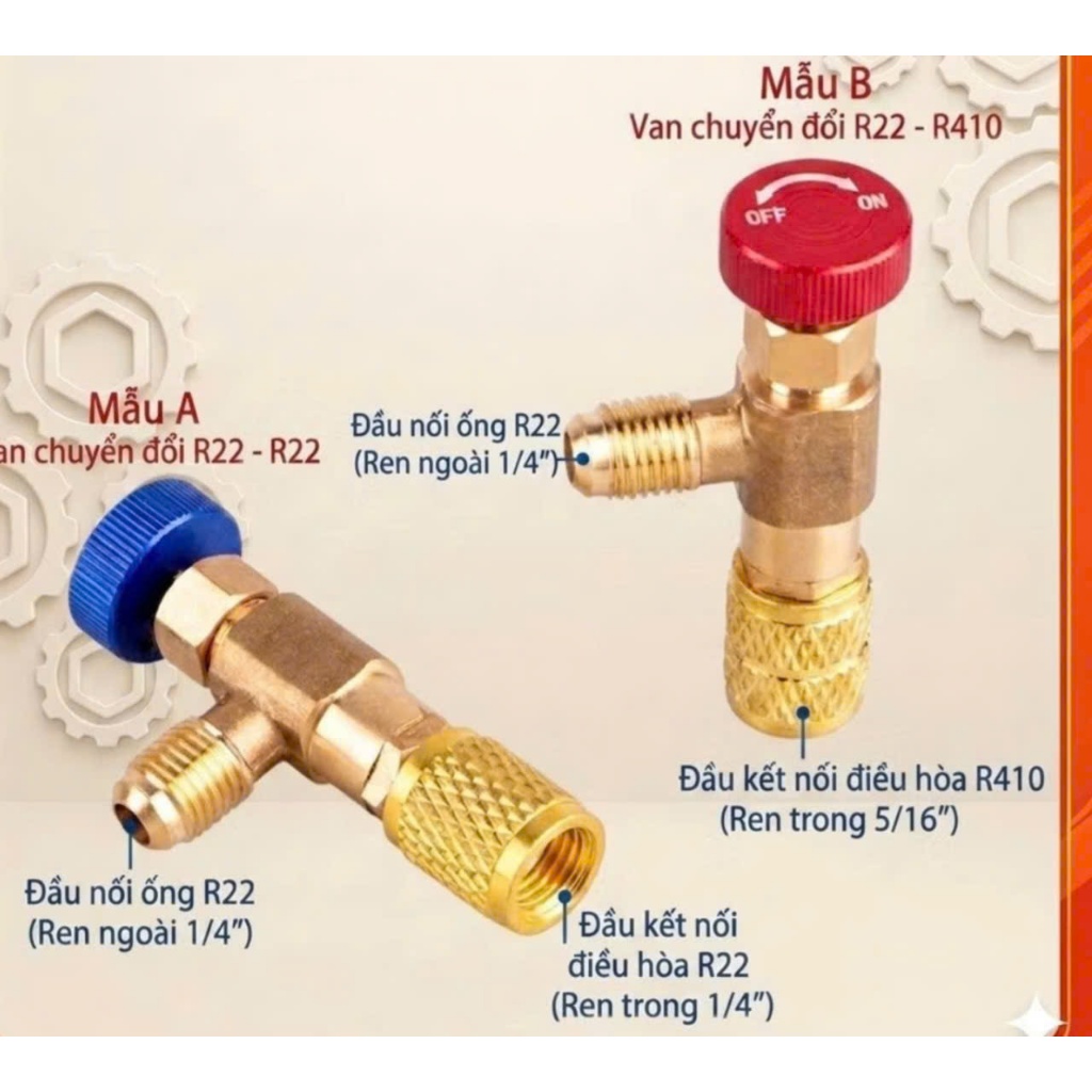 Van An Toàn Cho Máy Điều Hòa R410A R22 1 / 4 " VAN KHÓA GAS CHỐNG BỎNG gas R32, R410a, R22