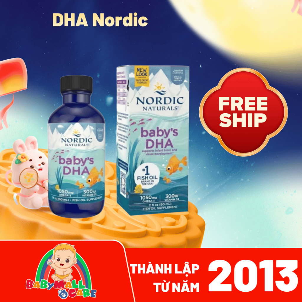DHA Nordic Naturals Baby's DHA 60ml Cho Trẻ Sơ Sinh | Babymall & Care