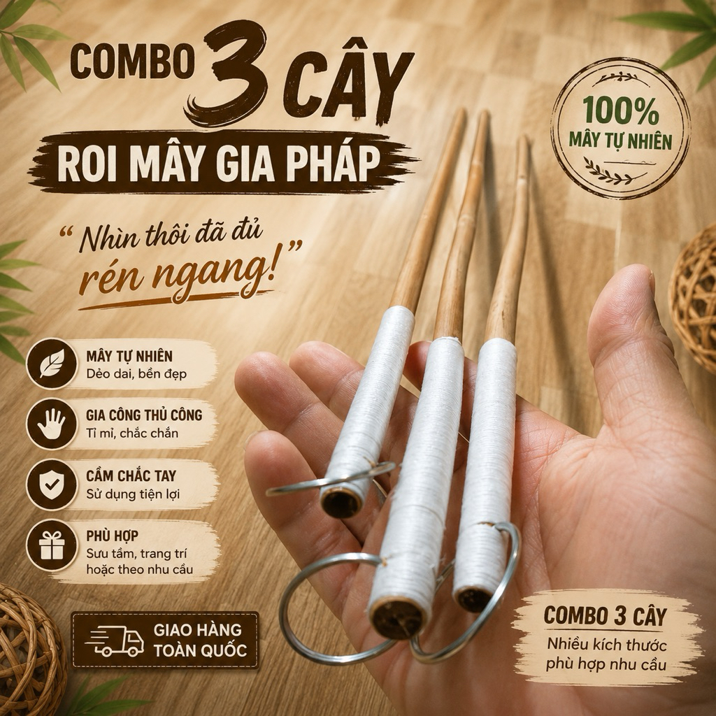 (Móc treo)COMBO 3 CÂY ROI MÂY GIA PHÁP