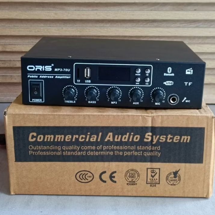 Amply Đa Năng ORIS MP3-70U (50W - 80W) – Hỗ Trợ Bluetooth, USB, Thẻ Nhớ, Nguồn Đôi Cho Ô Tô, Cửa Hàn