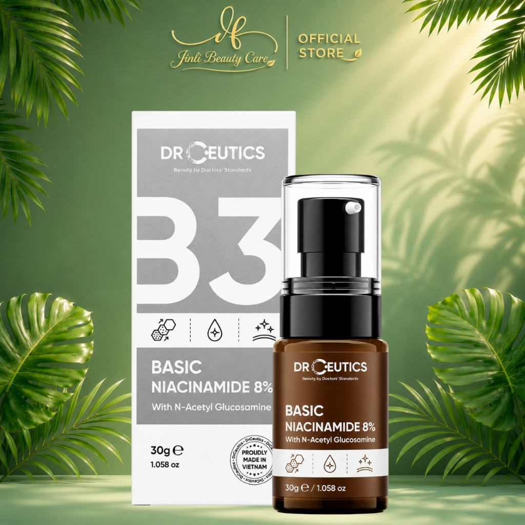 Serum DrCeutics Niacinamide 8% 30gram | Tinh chất hỗ trợ giảm mụn, kiềm dầu, sáng da