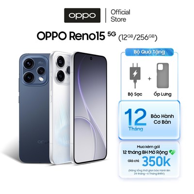 Điện thoại OPPO Reno15 5G 12GB/256GB có NFC, esim và siêu camera AI - Hàng chính hãng