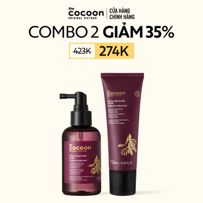 [MUA 2 GIẢM 35%] Combo Tẩy da chết da đầu bồ kết 200ml & Nước dưỡng da đầu bồ kết Cocoon 140ml