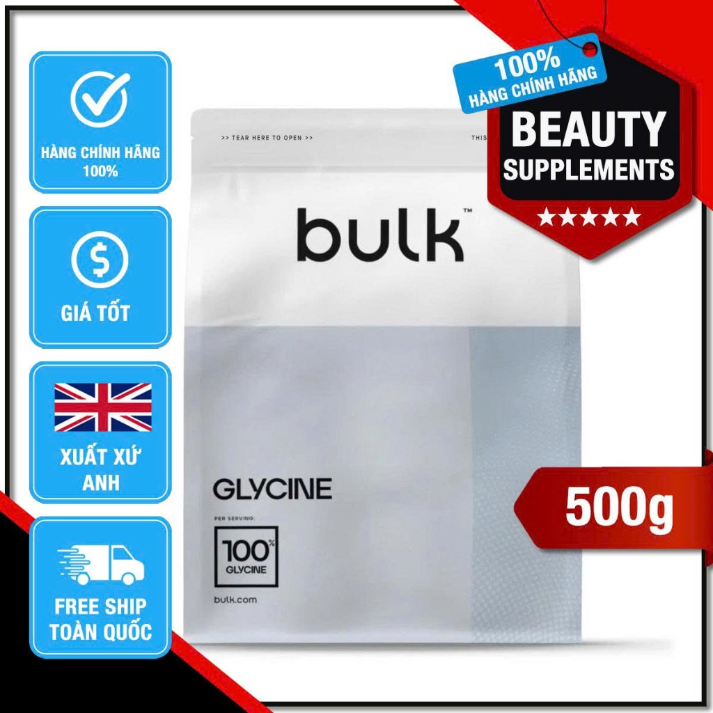 Bulk - Bột uống Glycine cao cấp từ Châu Âu - Túi 500g