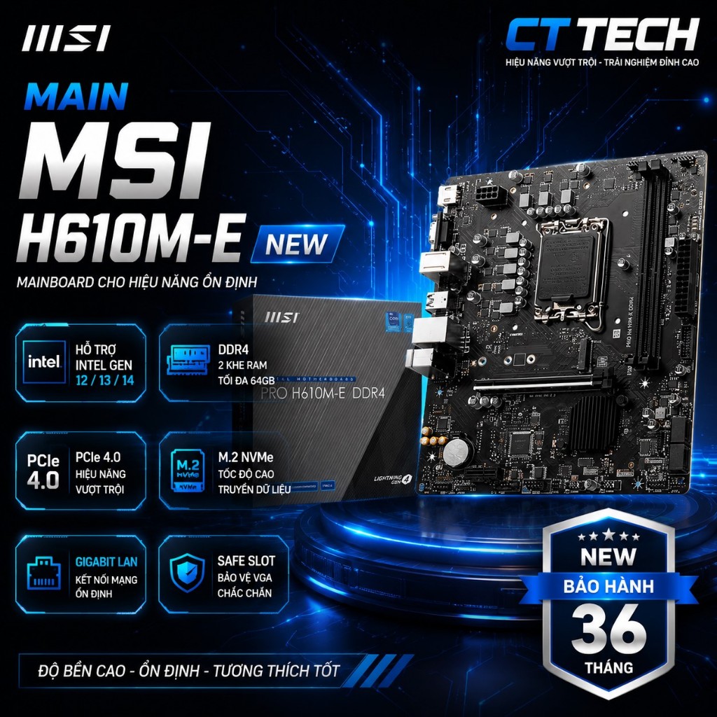 BO MẠCH CHỦ MSI H610M-E PRO NEW