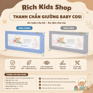 [Sẵn HN-HCM có hỏa tốc] Hoạ tiết thiết kế mới cực đẹp] Thanh chắn giường cao cấp BabyCosi giá rẻ dày dặn chắc chắn