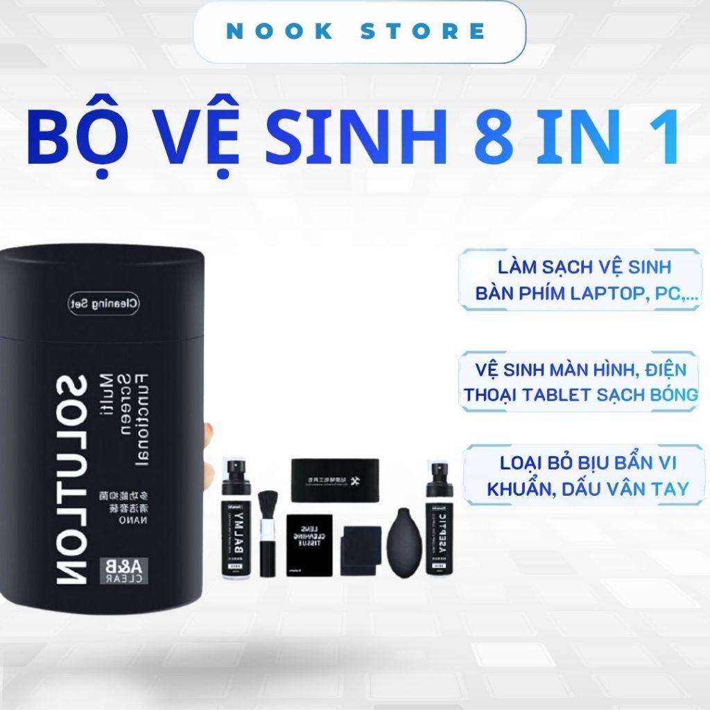 Bộ vệ sinh Laptop, Macbook Đa Năng A&B Clear & Bộ dụng cụ vệ sinh JRC cho Laptop Điện thoại, Máy ảnh