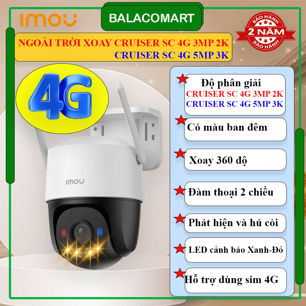 Camera PT Full Color IMOU Cruiser SC 4G 3MP , Cruiser SC 4G 5MP
