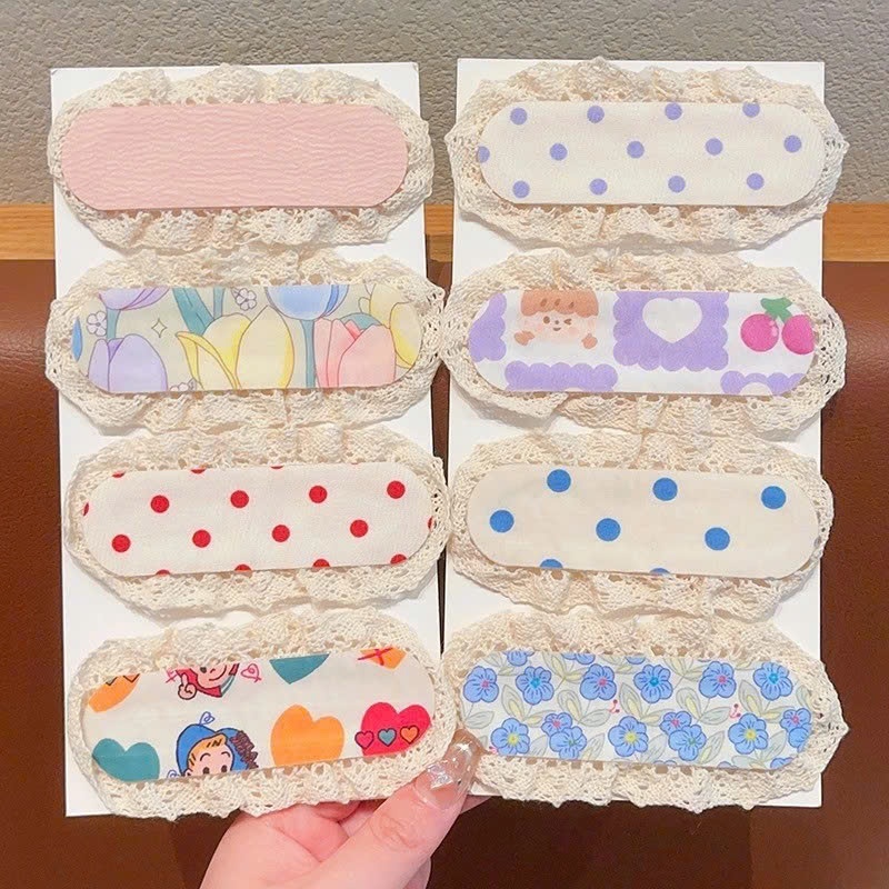 Băng đô miếng dán mái tóc size nhỏ cho bé cute viền ren hottrend cài giữ tóc gọn gàng xinh mẫu mới H