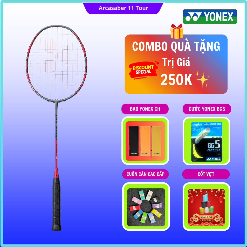 ✅【Hỏa Tốc + Tặng Cước】Vợt cầu lông Yonex Arcsaber 11 Tour và 7 Tour Chính Hãng, combo 4 quà tặng giá