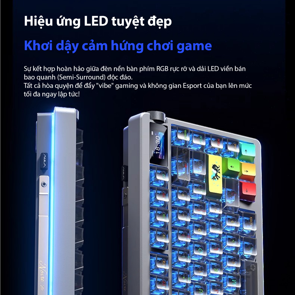 Bàn Phím Cơ AULA NOVA75 - Layout 75 Màn Hình TFT 1.14" và núm xoay kim loại - Chuẩn Thi Đấu eSport | BigBuy360 - bigbuy360.vn