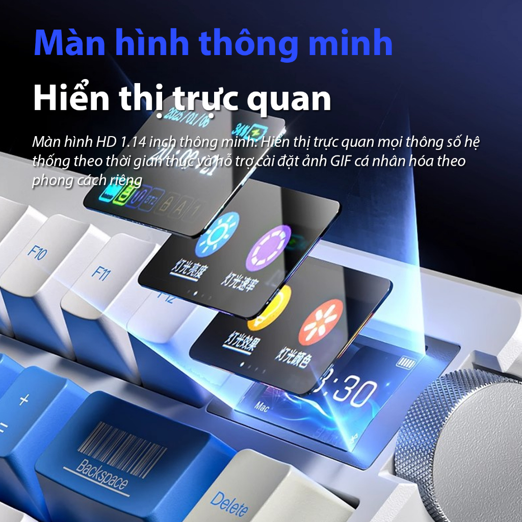 Bàn Phím Cơ AULA NOVA75 - Layout 75 Màn Hình TFT 1.14" và núm xoay kim loại - Chuẩn Thi Đấu eSport | BigBuy360 - bigbuy360.vn