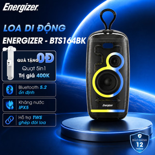 Loa bluetooth kiêm sạc dự phòng energizer 16w, chống nước ipx5, hỗ trợ tws, hàng chính hãng, bảo hành 1 năm