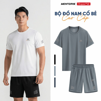 Bộ Thể Thao Nam MENTORIS Vải Thun Họa Tiết Tổ Ong, Form Regular Fit, Co Giãn Thoáng Khí MABT26S011