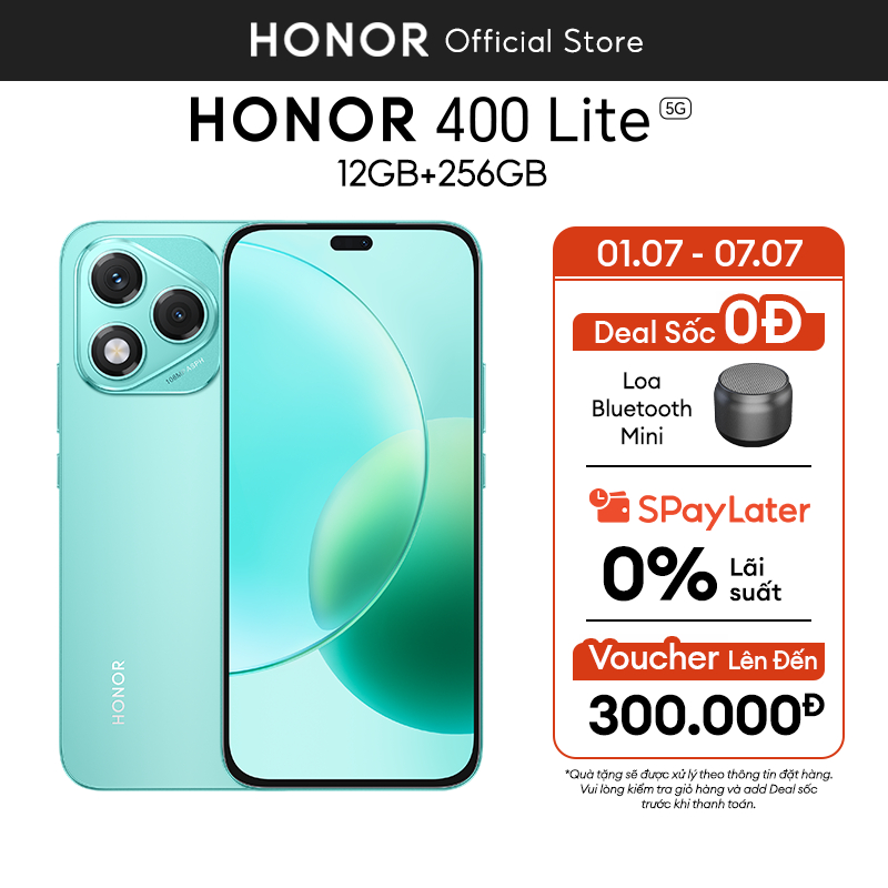 Điện Thoại Honor 400 Lite 5G | Camera 108MP | Pin 5230mAh | RAM 12GB | Bộ nhớ 256GB | BH 24 Tháng