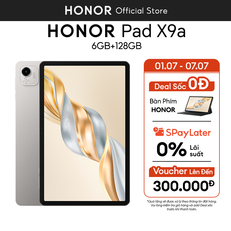 [Tặng Kèm Bàn Phím] Máy Tính Bảng Honor Pad X9a Wifi 6GB+128GB| Pin 8300mAh| Chip Snapdragon 685| BH 18 Tháng
