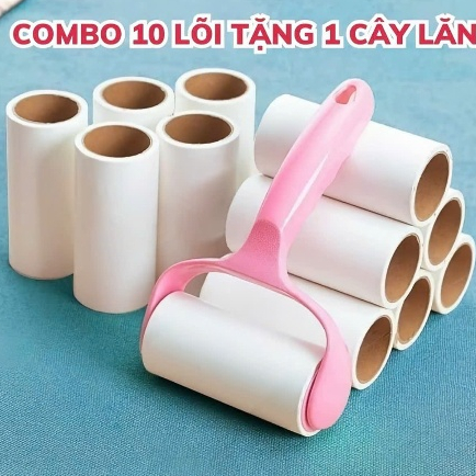 SPX Combo 10 Lõi Lăn Bụi TẶNG KÈM 1 CÂY LÀN, Cây Lăn Bụi Làm Sạch Quần Áo, Chăn Ga, Đệm Sofa, Thanh 