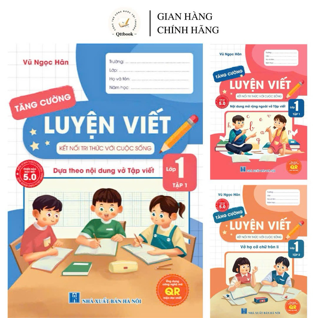 Sách - [ Lớp 1 - kết nối tri thức ] - Combo 3 quyển Luyện viết tăng cường lớp 1 tập 1, tập 2