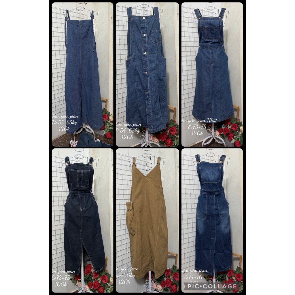 (2hand) Đầm yếm Jean dáng dài 1