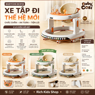[HCM có hỏa tốc]  Xe tập đi cho bé chống lật cao cấp có đèn LED và nhạc BabyCosi BC918