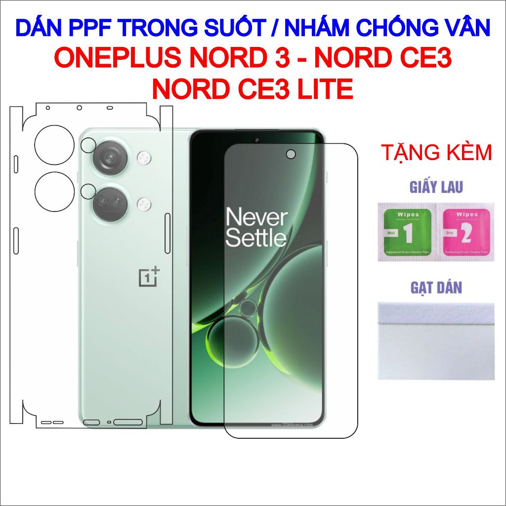 Dán PPF Oneplus Nord 3, Nord Ce3, Nord Ce3 Lite full lưng viền, màn hình