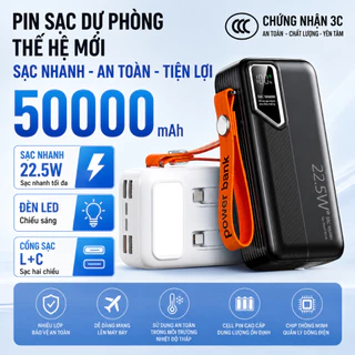 Sạc Dự Phòng 30000mAh 2 Output USB 2 Input Micro Type-C - Hỗ Trợ Sạc Nhanh