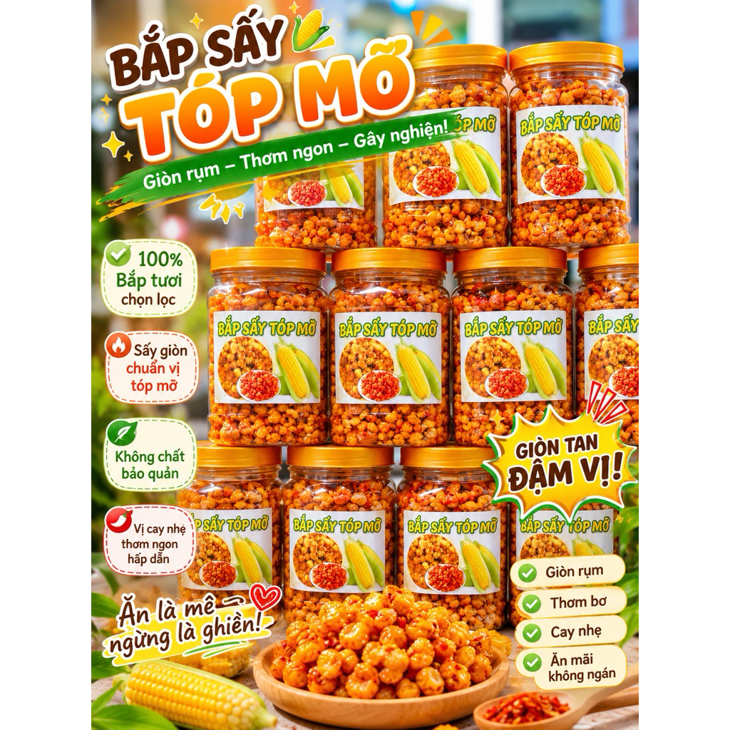 Bắp giòn sấy top mỡ