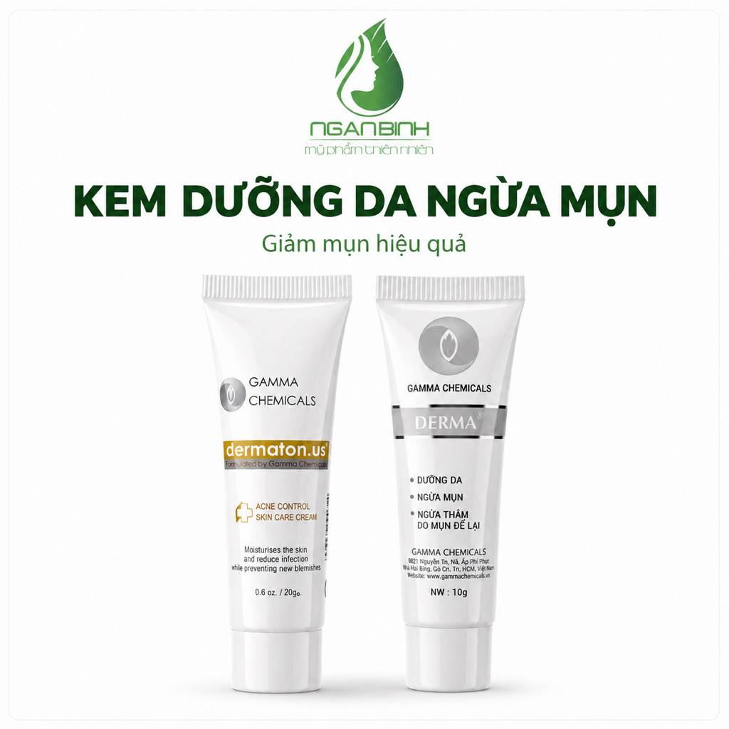 Combo Giảm Mụn Gamma Chemicals (Derma & Dermaton.us) - Mờ Thâm, Ngừa Mụn