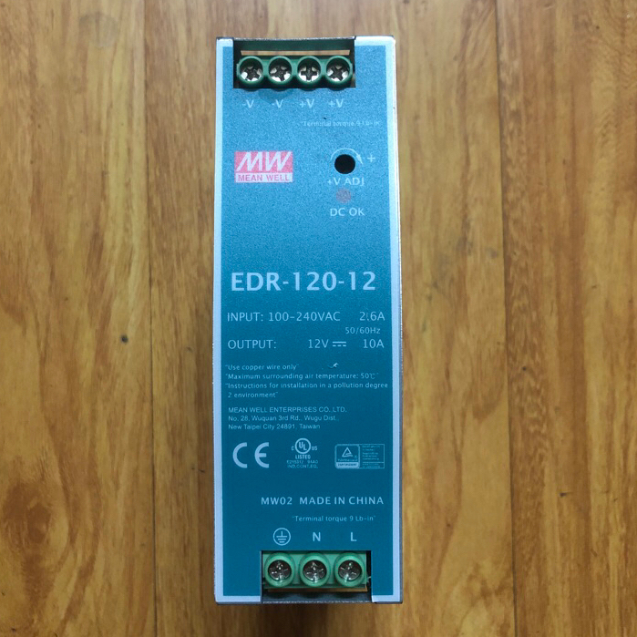 Nguồn Meanwell 12V 10A cài ray NDR-120-24,EDR-120-12. Hàng cũ tháo máy