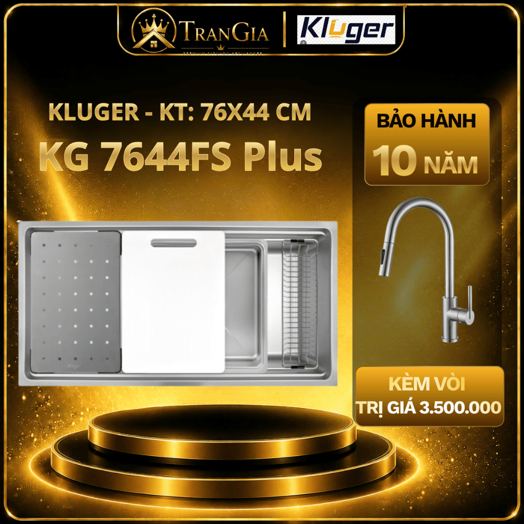 Chậu rửa bát Kluger KG7644FB Plus | Bồn rửa chén  Kluger KG7644FB Plus