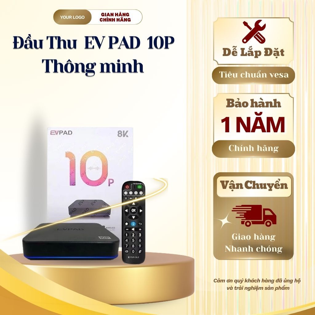 Đầu Thu EVPAD 10P (4GB/64GB) - Android TV Box 6K  8k Tìm Kiếm Giọng Nói,Xem Truyền Hình Quốc Tế