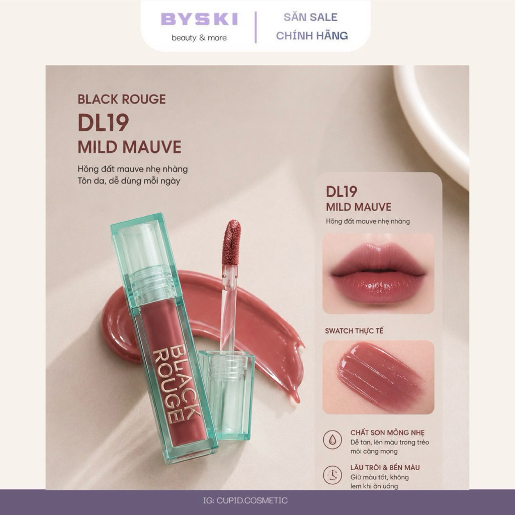Son Tint Bóng Black Rouge DL19 Nâu Hồng Đất MLBB