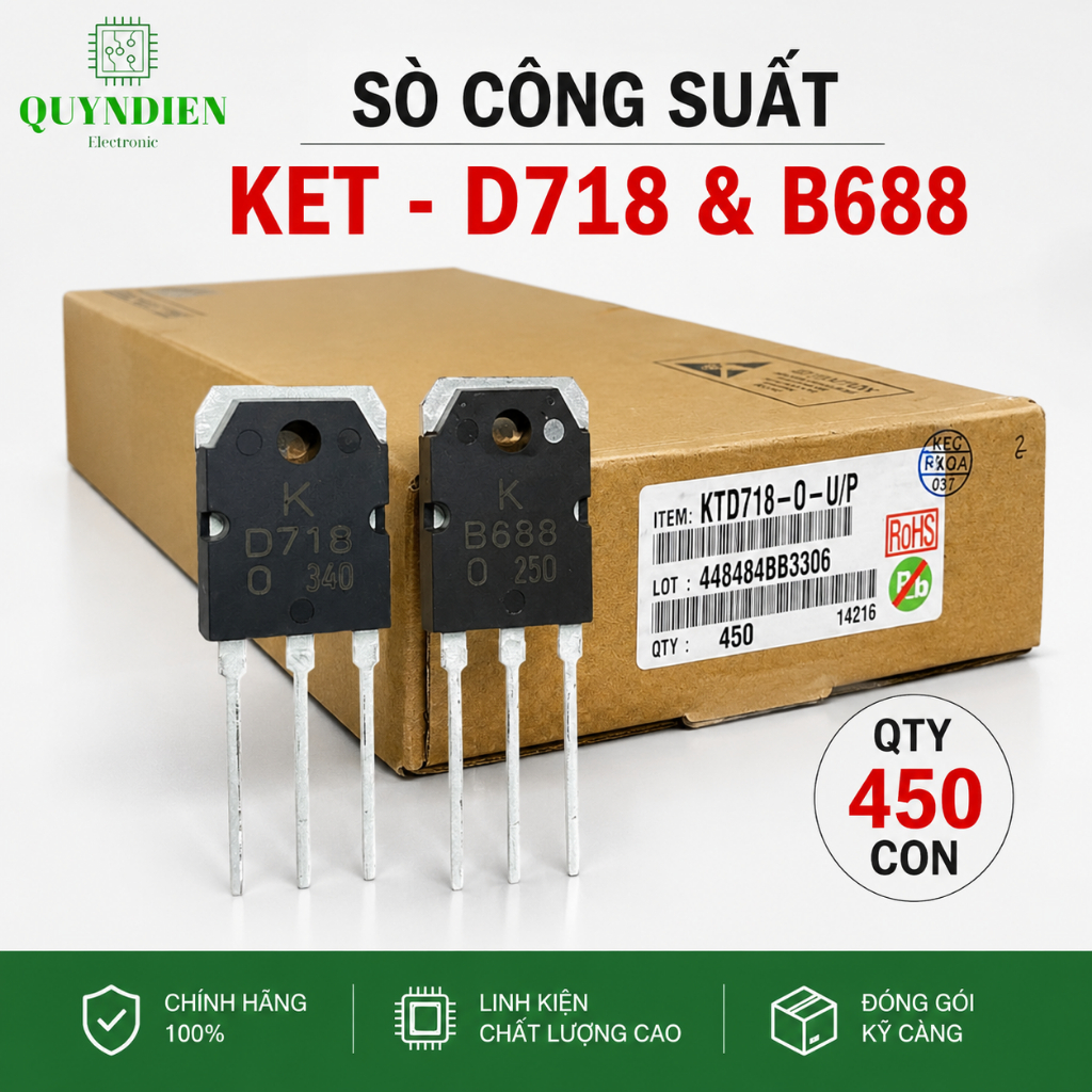 D718 - B688 transistor hãng KEC - lưng đồng mạ NIKEN chất lượng