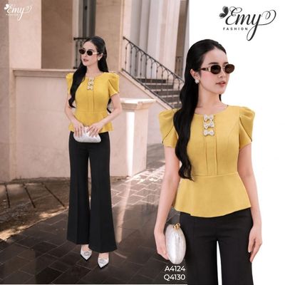 [LƯU Ý SẢN PHẨM CHỈ QUẦN] Quần Thiết Kế EMY Thời Trang Cao Cấp EM4130 Kaki Nhung Đen Sang Trọng Thanh Lịch