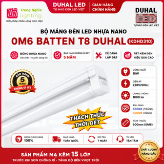 Bộ máng đèn led nhựa nano 0m6 batten t8 duhal