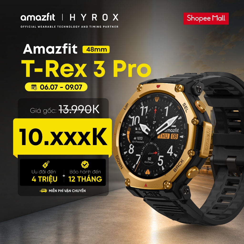 Đồng hồ thông minh Amazfit T-Rex 3 Pro | 48mm / 44mm | Viền Titanium Cấp Độ 5 | Bản Đồ Offline | GPS Chính Xác - BH 12th | BigBuy360 - bigbuy360.vn