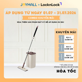Bộ cây lau nhà LocknLock Squeeze Flat Mop ETM471 - Hàng chính hãng, dễ vắt nước, làm sạch - JoyMall