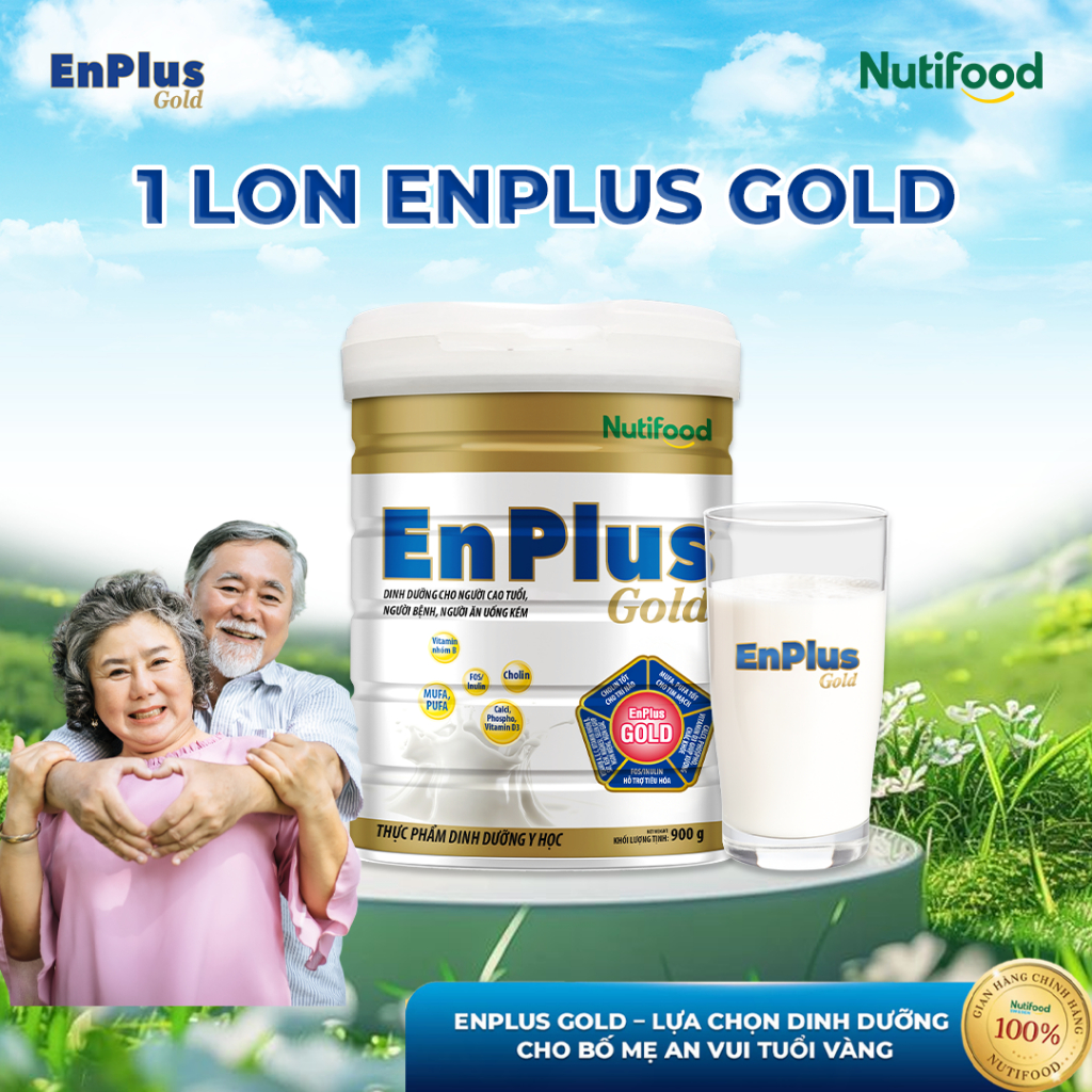 Sữa EnPlus Gold (900g) - Nutifood, Dinh Dưỡng Y Học Toàn Diện Cho Người Lớn Tuổi