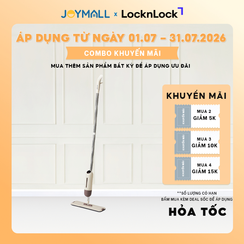 Cây Lau Nhà LocknLock Dạng Xịt Nước Diện Rộng Capsule Spray Mop ETM472 - Hàng Chính Hãng - JoyMall