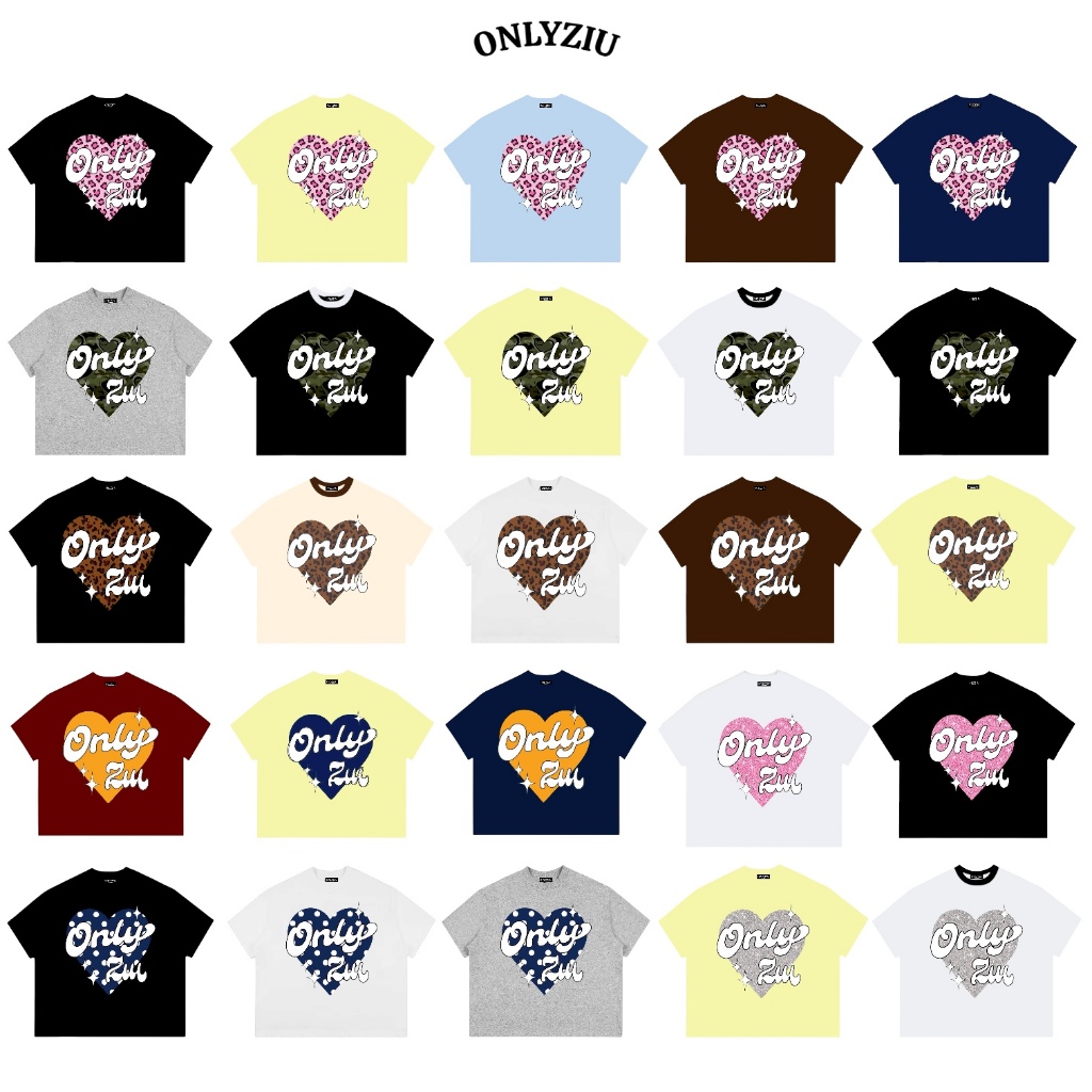 Áo Thun Boxy Local Brand ONLYZIU Form Rộng 250gsm " HEART Trái Tim " Cotton Tay Ngắn Áo Phông Kiểu Đ