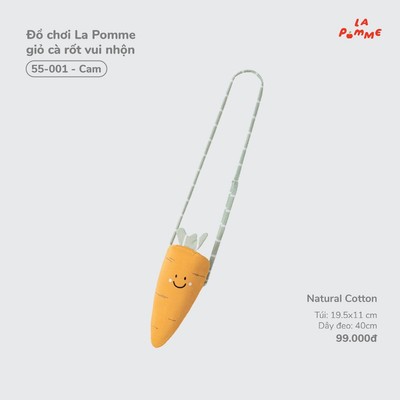 Đồ chơi La Pomme giỏ cà rốt vui nhộn - Sợi Natural Cotton thoáng mát - Bé trai/gái - Freesize