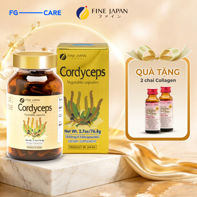 Viên Đông Trùng Hạ Thảo Nhật Bản Bổ Thận, Hỗ Trợ Tăng Cường Sức Khỏe - Fine Japan Cordyceps 120 Viên