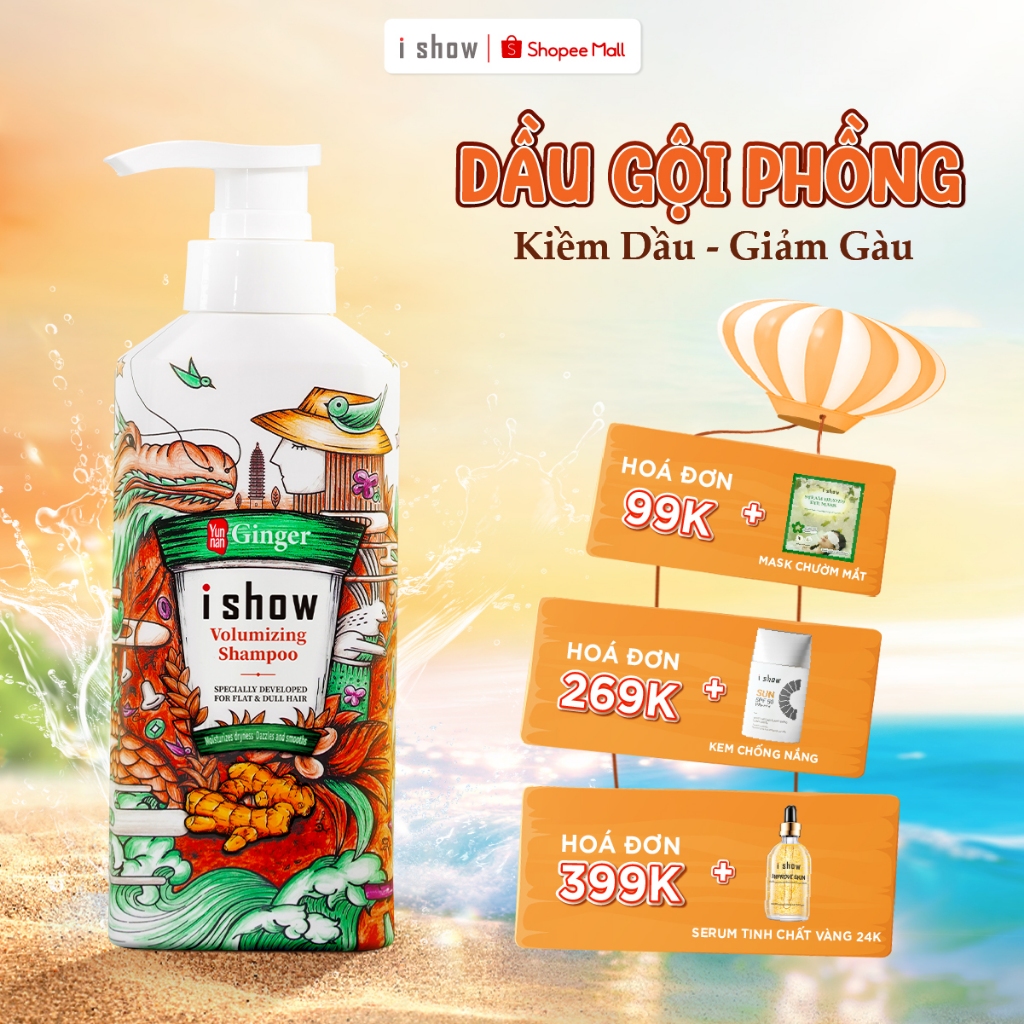 Dầu Gội Gừng Kiềm Dầu Sạch Da Đầu I SHOW Giúp Tóc Bồng Bềnh 300ml