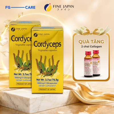 Combo 2 Viên Đông Trùng Hạ Thảo Nhật Bản Hỗ Trợ Tăng Cường Sức Khỏe - Fine Japan Cordyceps 120 Viên