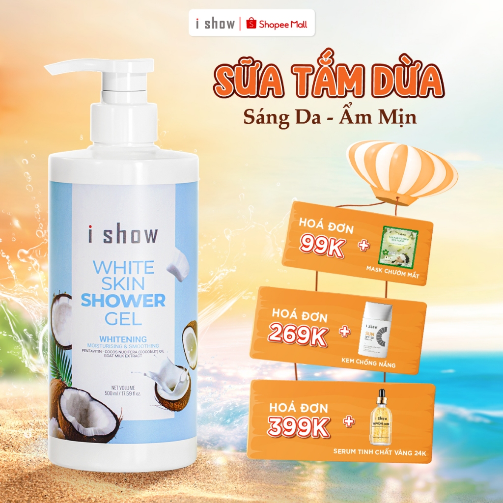 Sữa Tắm Dưỡng Trắng I SHOW Cấp Ẩm Mịn Màng Làm Săn Chắc Làn Da -  iShow White Skin Shower Gel 500ml