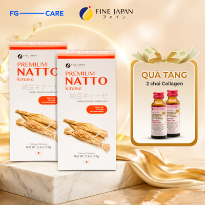 [DATE 1/2027] Combo 2 Viên Natto Kinase Nhật Bản Hỗ Trợ Giúp Tan Cục Máu Đông - Fine Japan Premium Natto Kinase 300 Viên